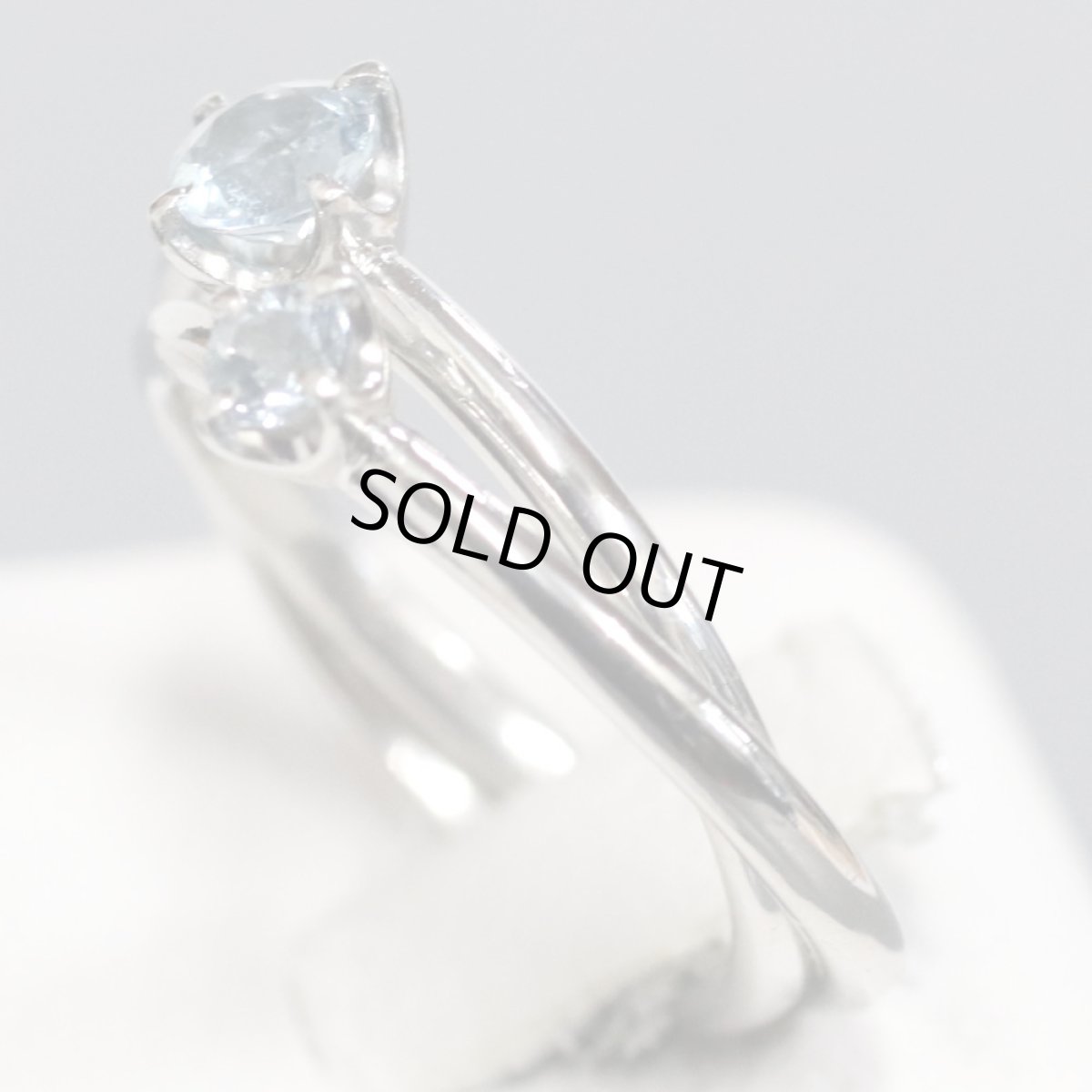 画像3: ヨンドシー Pt950アクアマリンリング 二連 #8 5.1g (3)