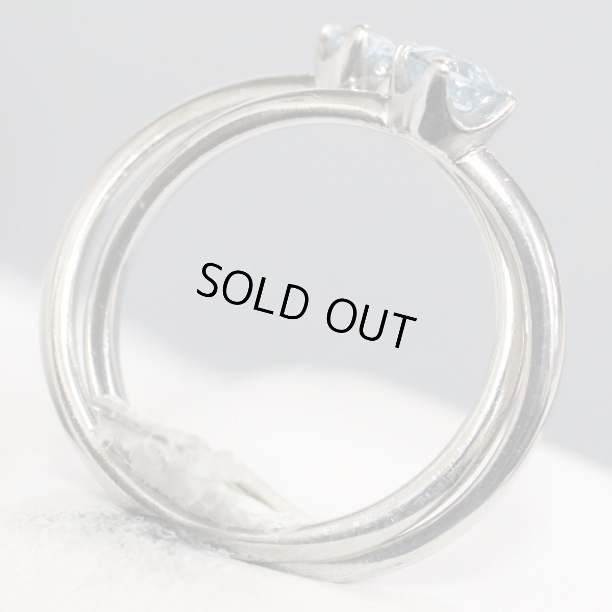 画像4: ヨンドシー Pt950アクアマリンリング 二連 #8 5.1g (4)