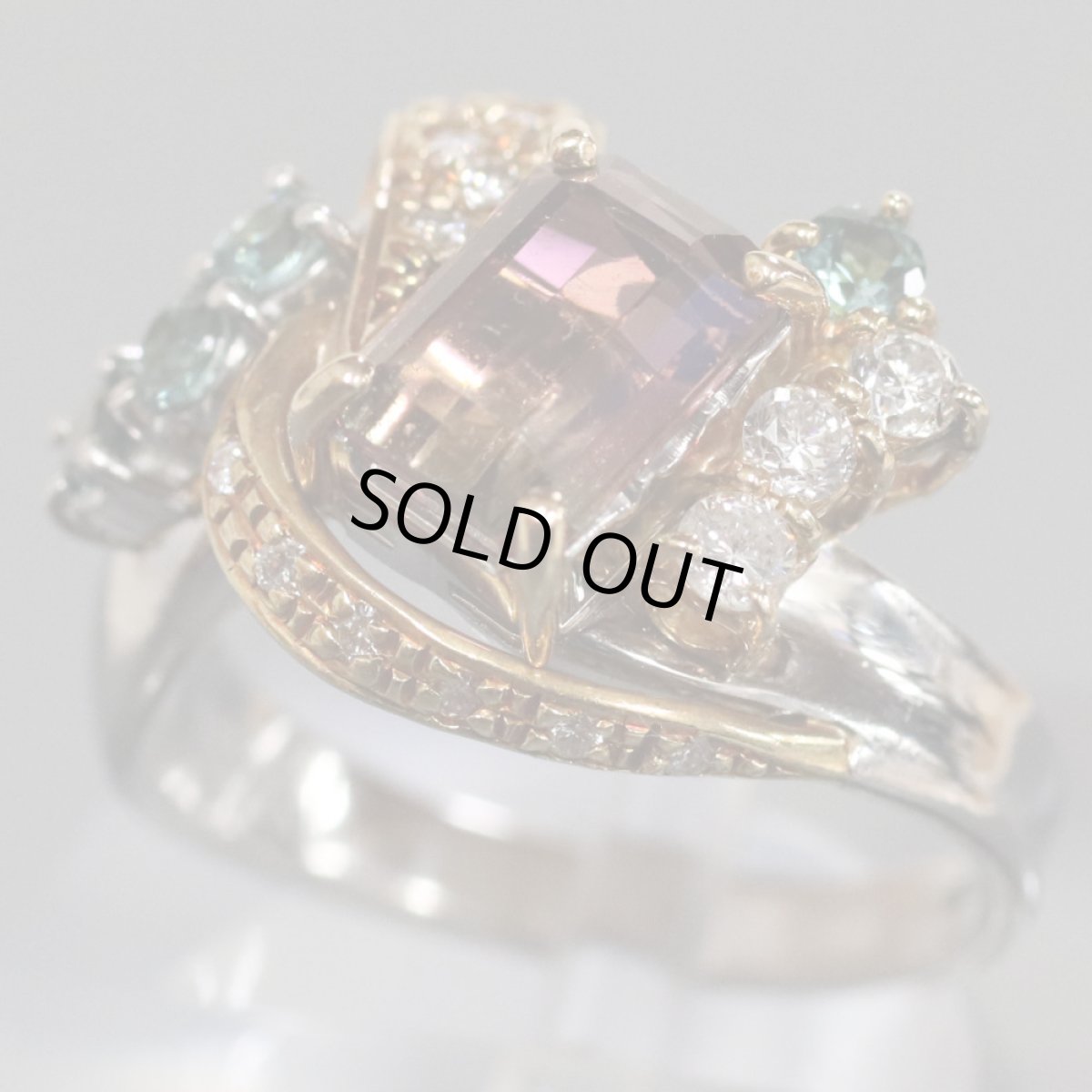 画像1: Pt900/750 パーティカラードトルマリンダイヤモンドリング T2.00 D0.28 10.7g (1)