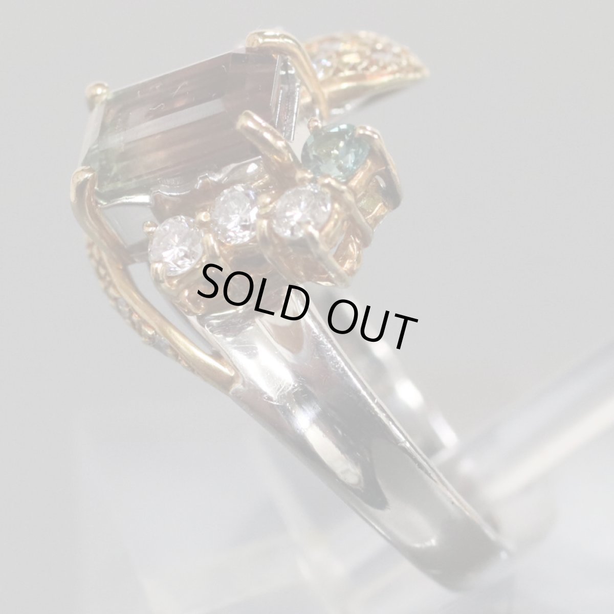 画像3: Pt900/750 パーティカラードトルマリンダイヤモンドリング T2.00 D0.28 10.7g (3)