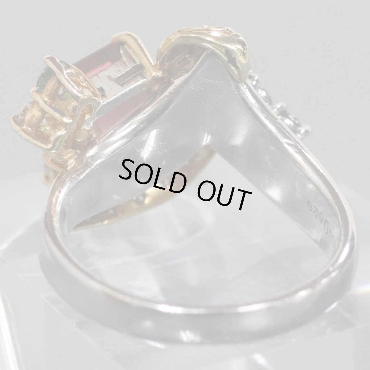 画像5: Pt900/750 パーティカラードトルマリンダイヤモンドリング T2.00 D0.28 10.7g (5)