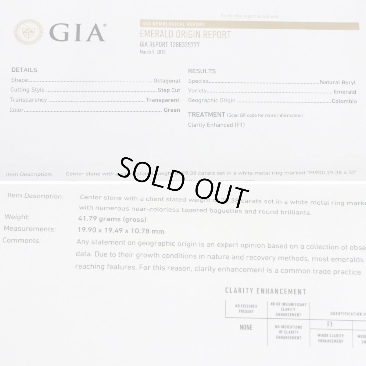 画像10: Pt900エメラルドリング E29.38 D4.37 #13.5 41.79g (10)