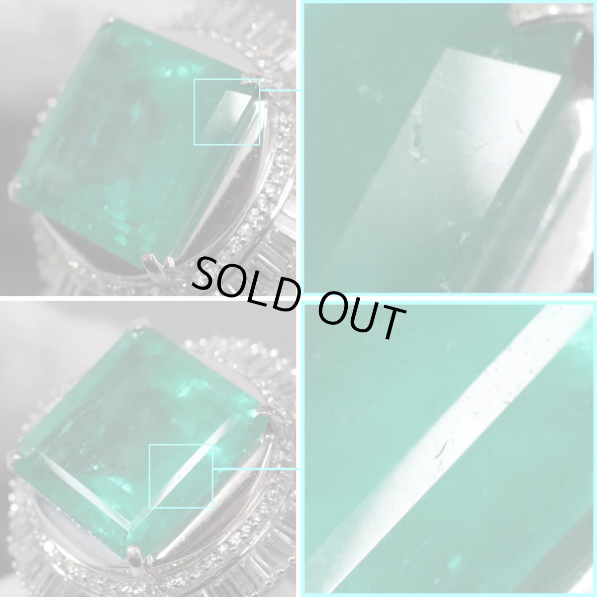 画像5: Pt900エメラルドリング E29.38 D4.37 #13.5 41.79g (5)