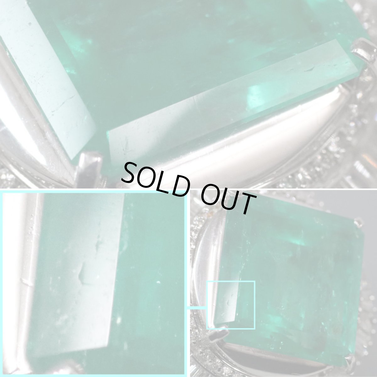 画像6: Pt900エメラルドリング E29.38 D4.37 #13.5 41.79g (6)