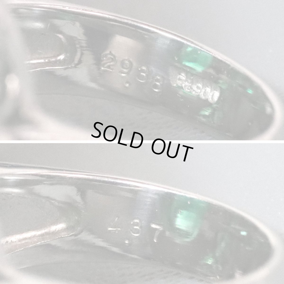 画像7: Pt900エメラルドリング E29.38 D4.37 #13.5 41.79g (7)