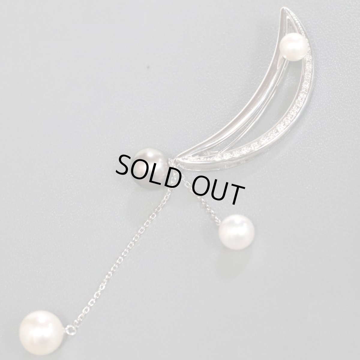 画像1: K18WGパールブローチ D0.19 8.8g (1)