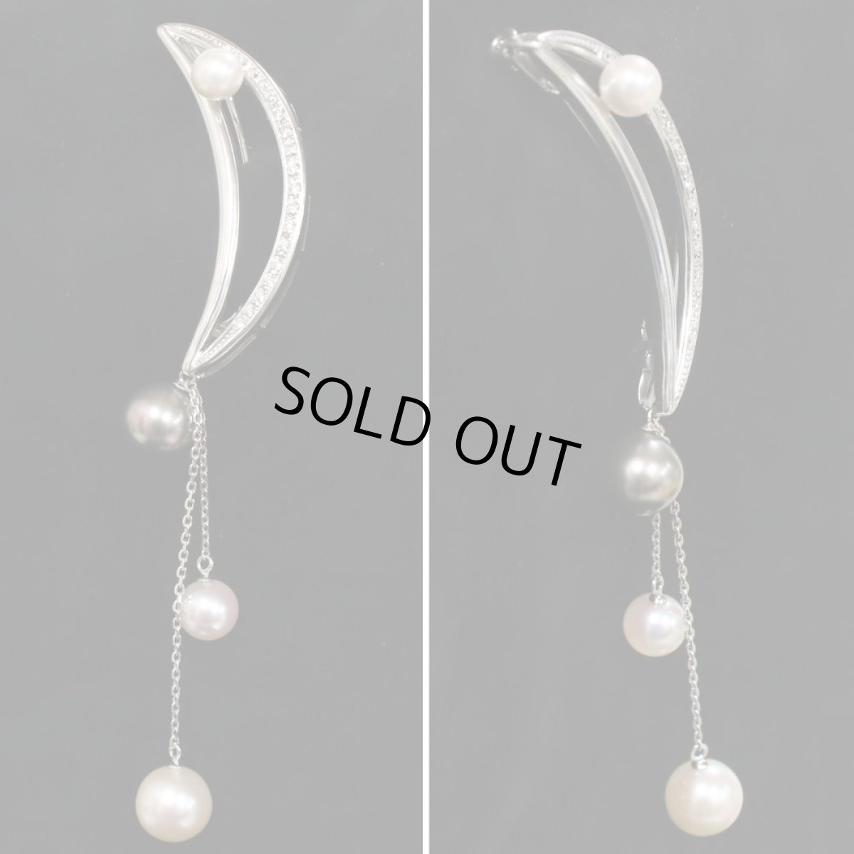 画像2: K18WGパールブローチ D0.19 8.8g (2)