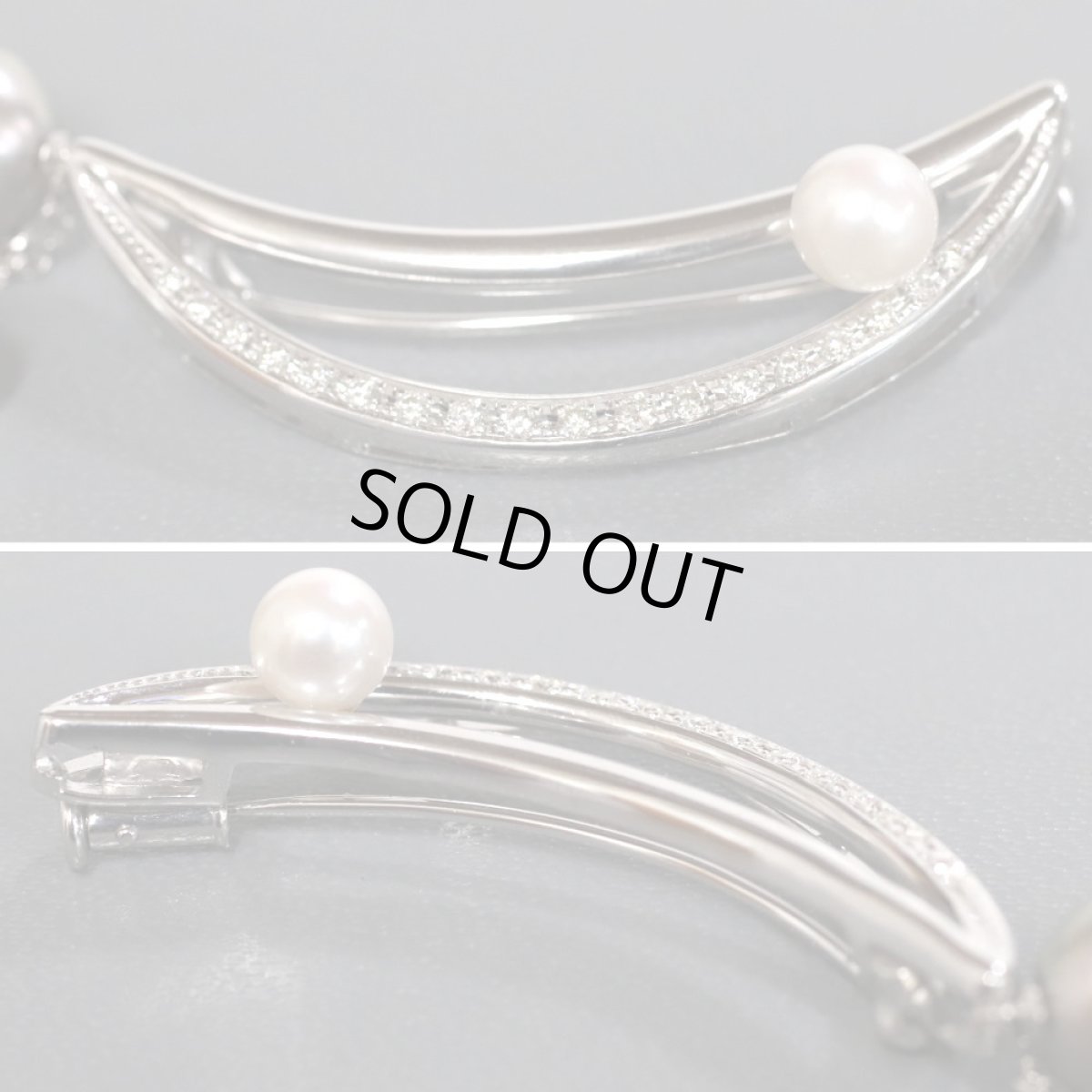 画像3: K18WGパールブローチ D0.19 8.8g (3)