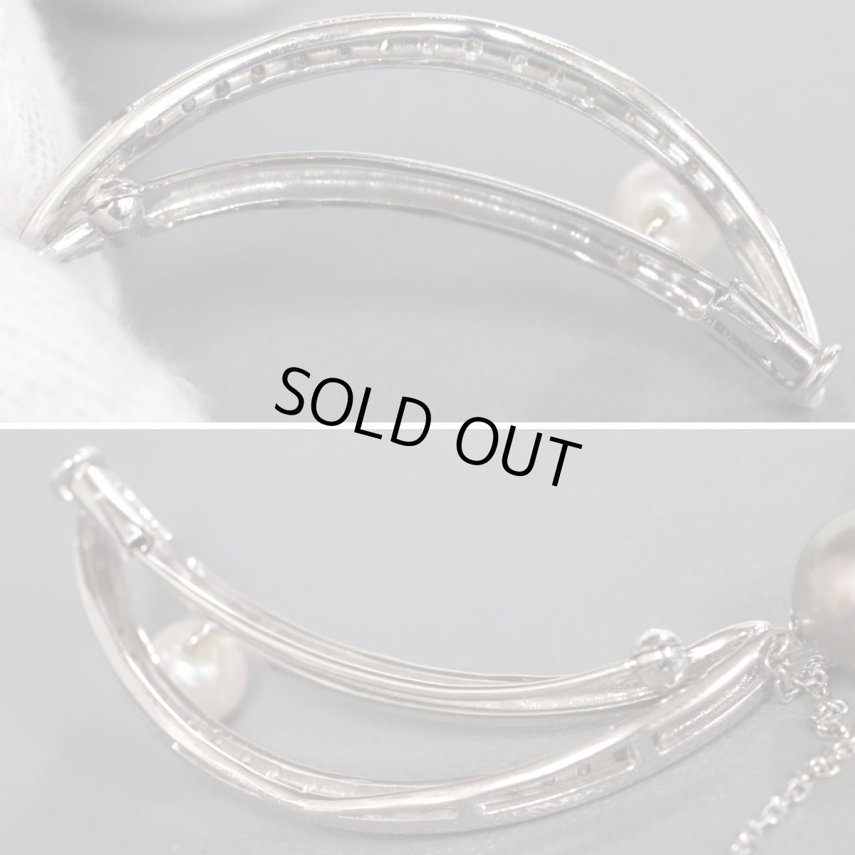 画像4: K18WGパールブローチ D0.19 8.8g (4)