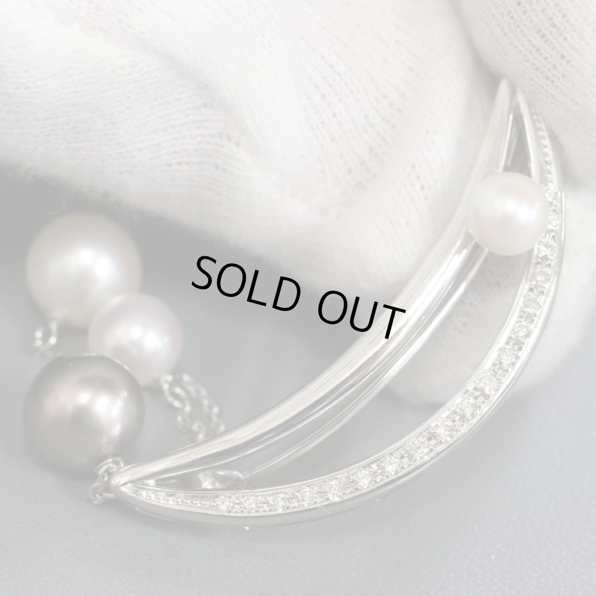 画像7: K18WGパールブローチ D0.19 8.8g (7)