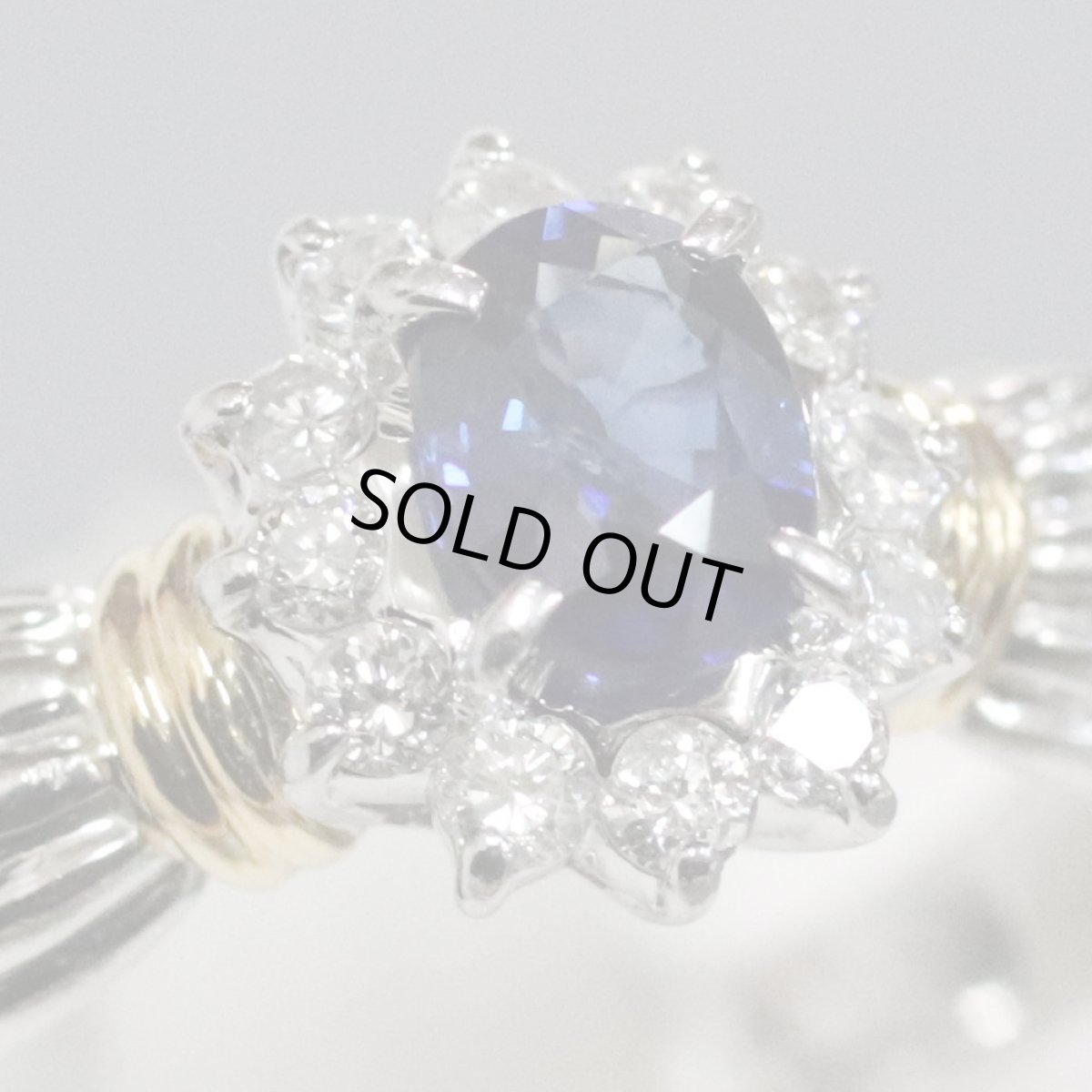 画像3: Pt900/K18サファイアリング S0.50 D0.20 #13 5.0g (3)