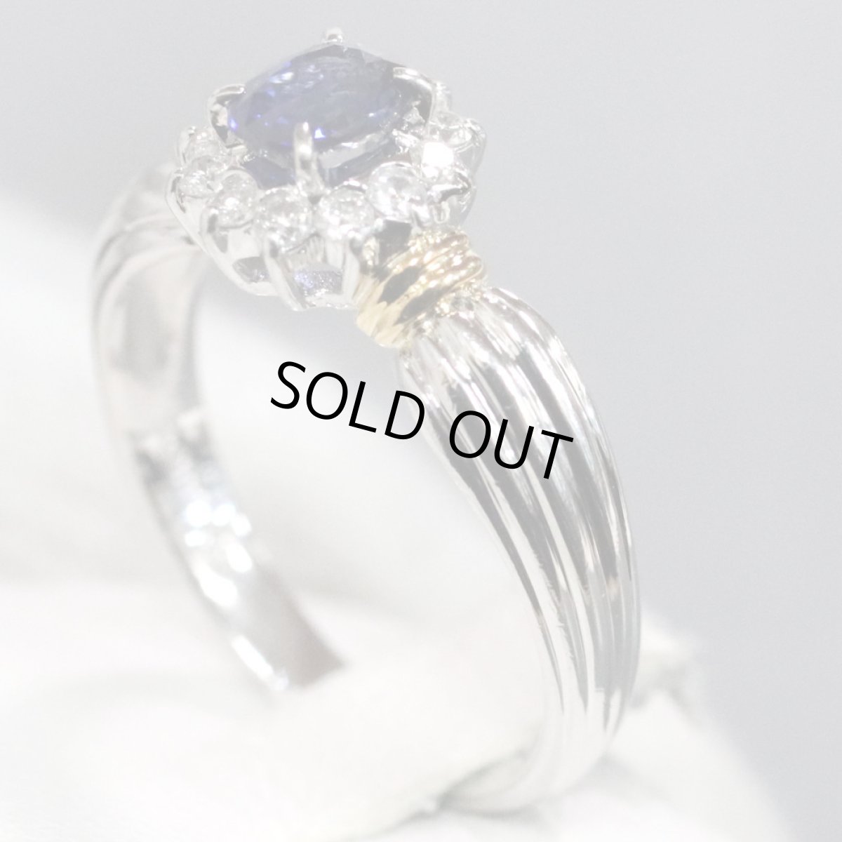 画像4: Pt900/K18サファイアリング S0.50 D0.20 #13 5.0g (4)