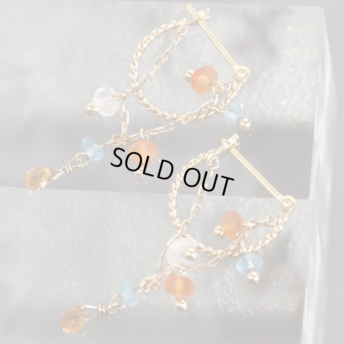 画像1: K18/K10マルチカラーストーンピアス 1.7g (1)