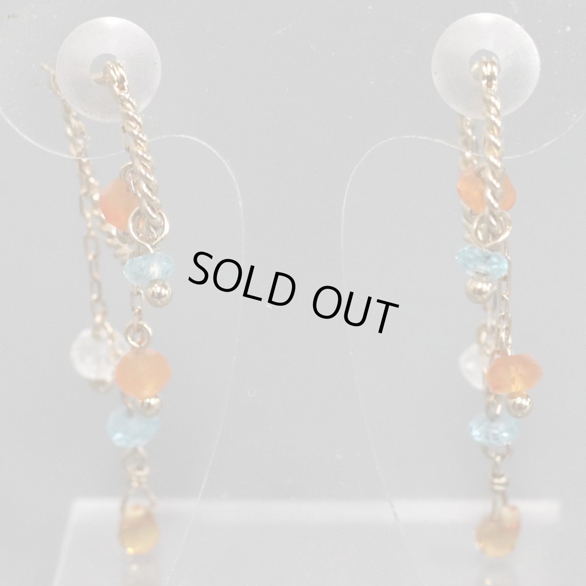 画像2: K18/K10マルチカラーストーンピアス 1.7g (2)