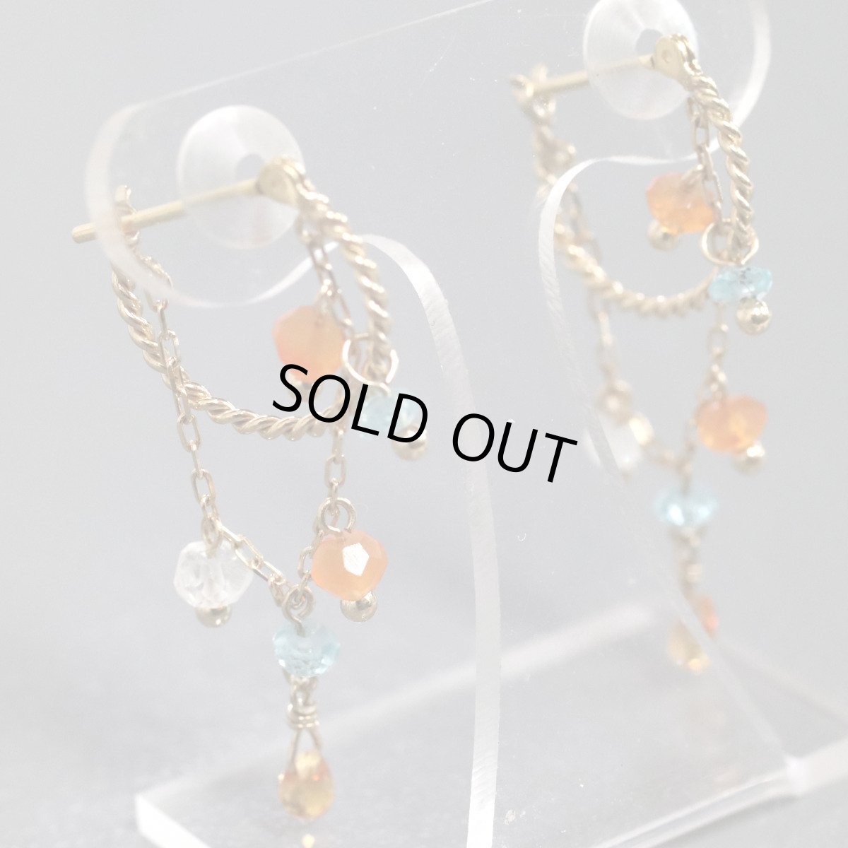 画像3: K18/K10マルチカラーストーンピアス 1.7g (3)