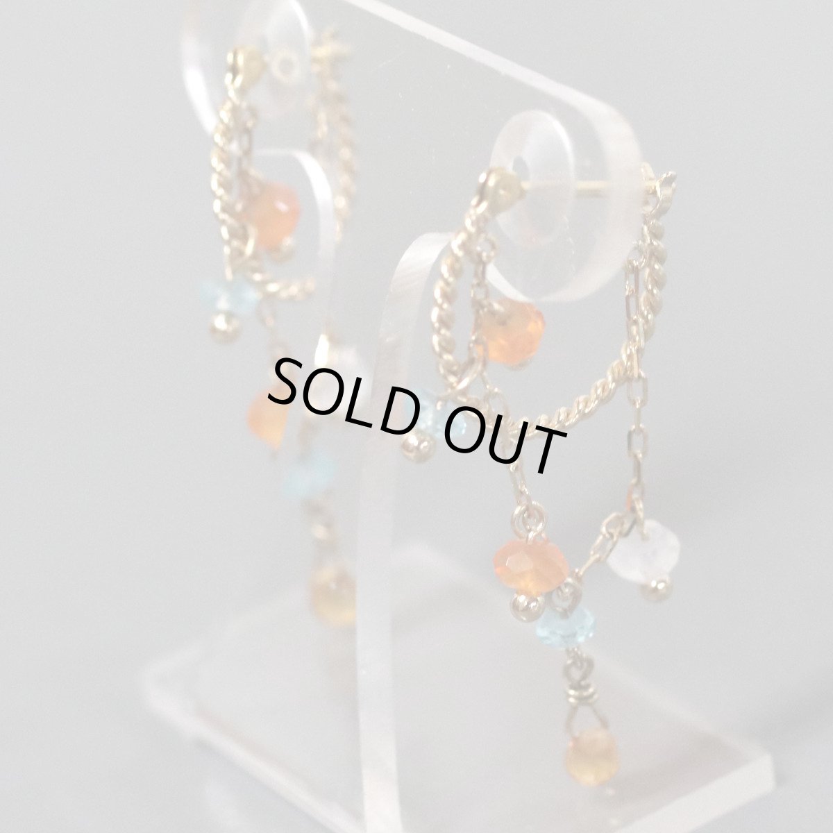 画像4: K18/K10マルチカラーストーンピアス 1.7g (4)