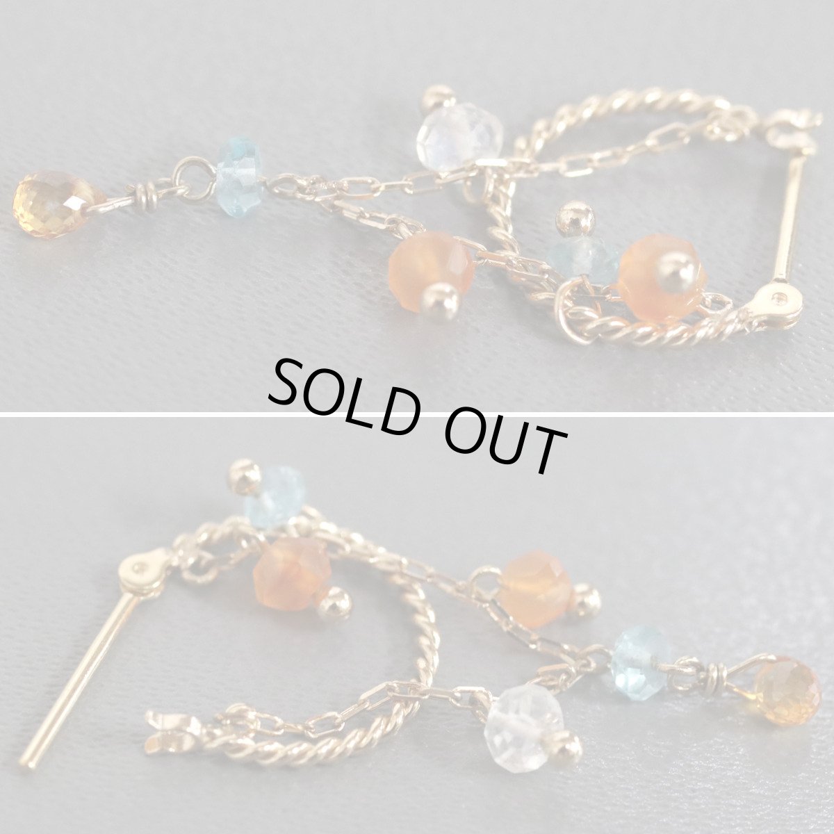 画像5: K18/K10マルチカラーストーンピアス 1.7g (5)