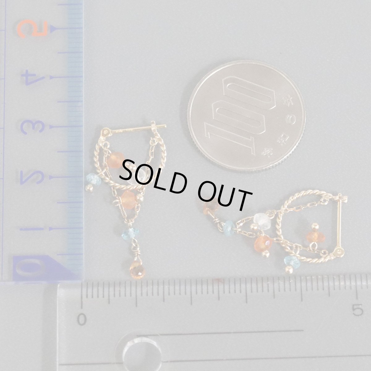 画像7: K18/K10マルチカラーストーンピアス 1.7g (7)