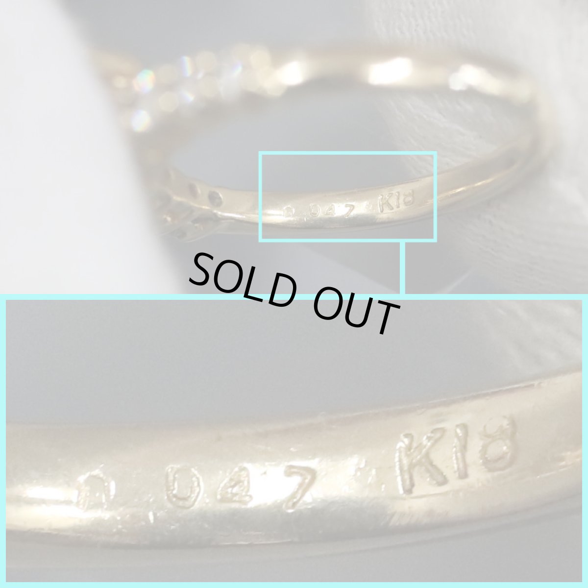 画像6: K18ダイヤモンドリング D0.47 #11 4.1g (6)