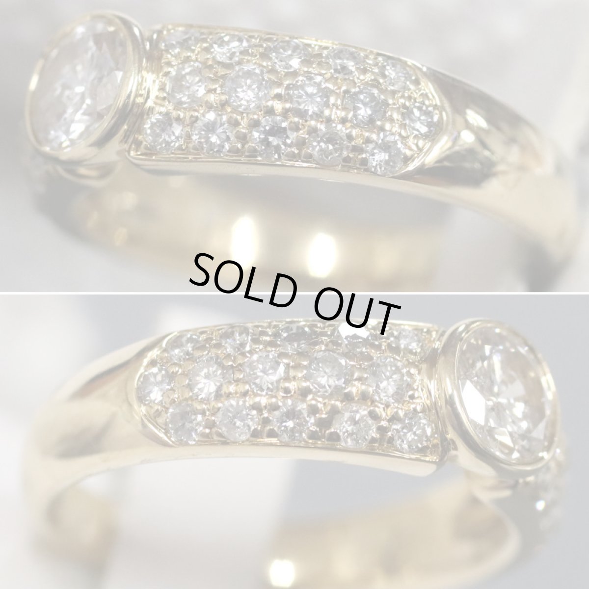 画像2: K18ダイヤモンドリング D0.53 D0.60 5.2g #13 (2)