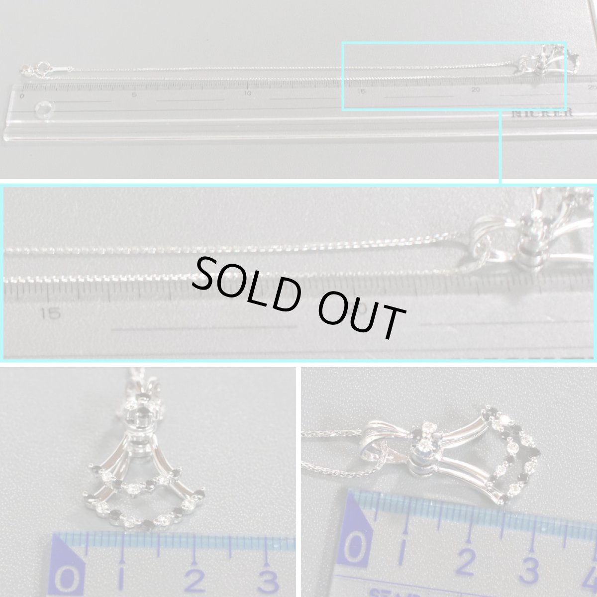 画像10: K18WGブラックダイヤモンドダンシングペンダント D0.26 BkD0.36 6.8g (10)