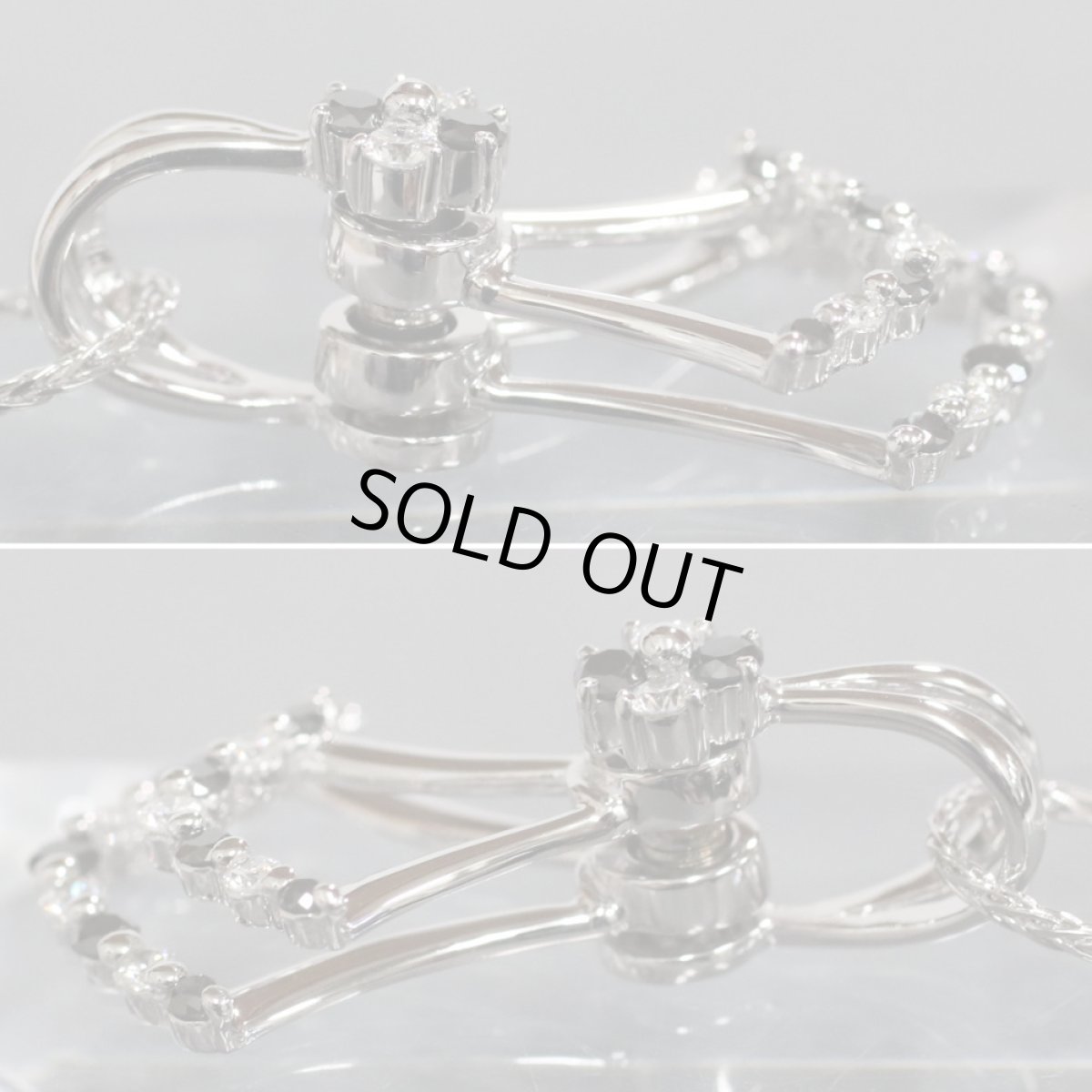 画像6: K18WGブラックダイヤモンドダンシングペンダント D0.26 BkD0.36 6.8g (6)