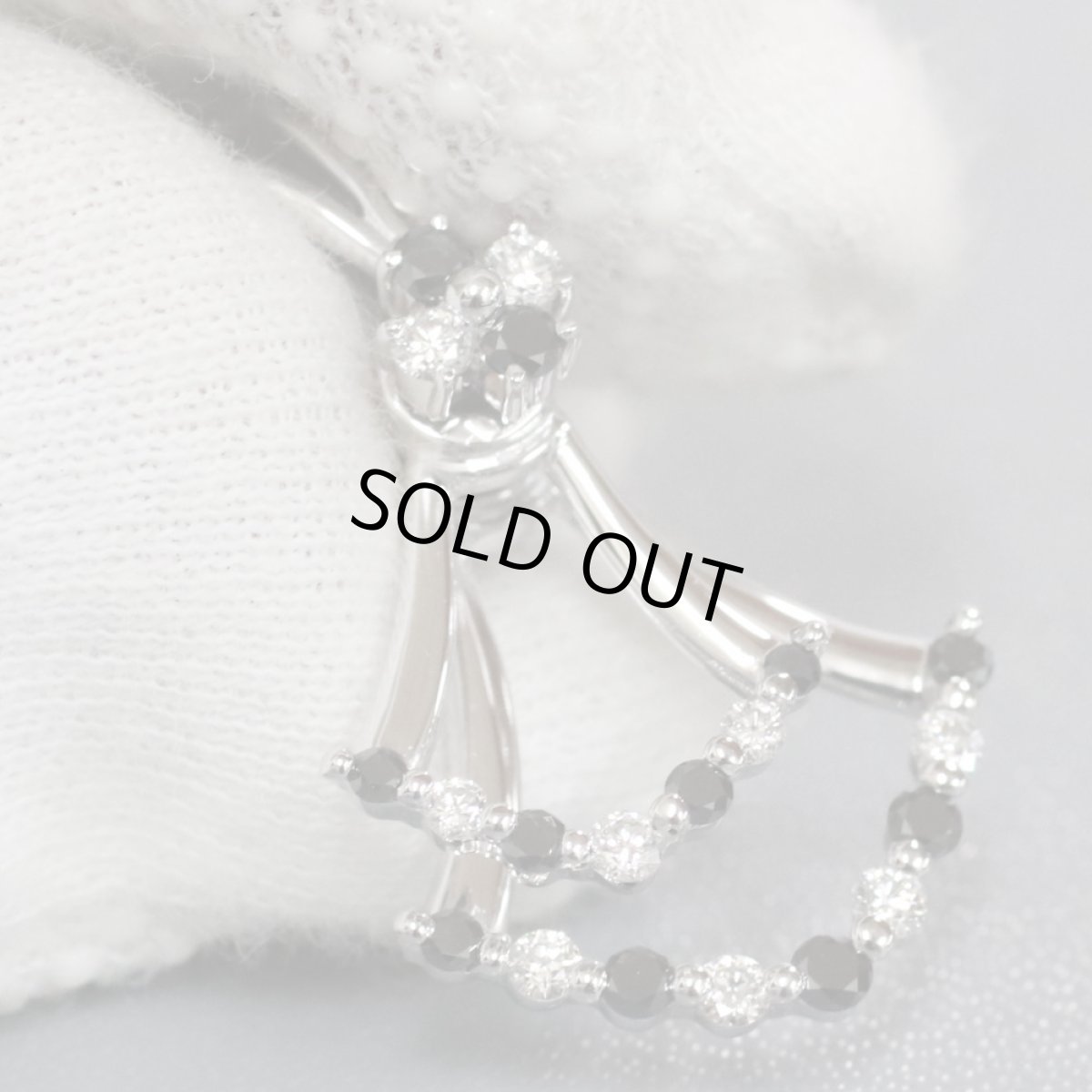 画像7: K18WGブラックダイヤモンドダンシングペンダント D0.26 BkD0.36 6.8g (7)