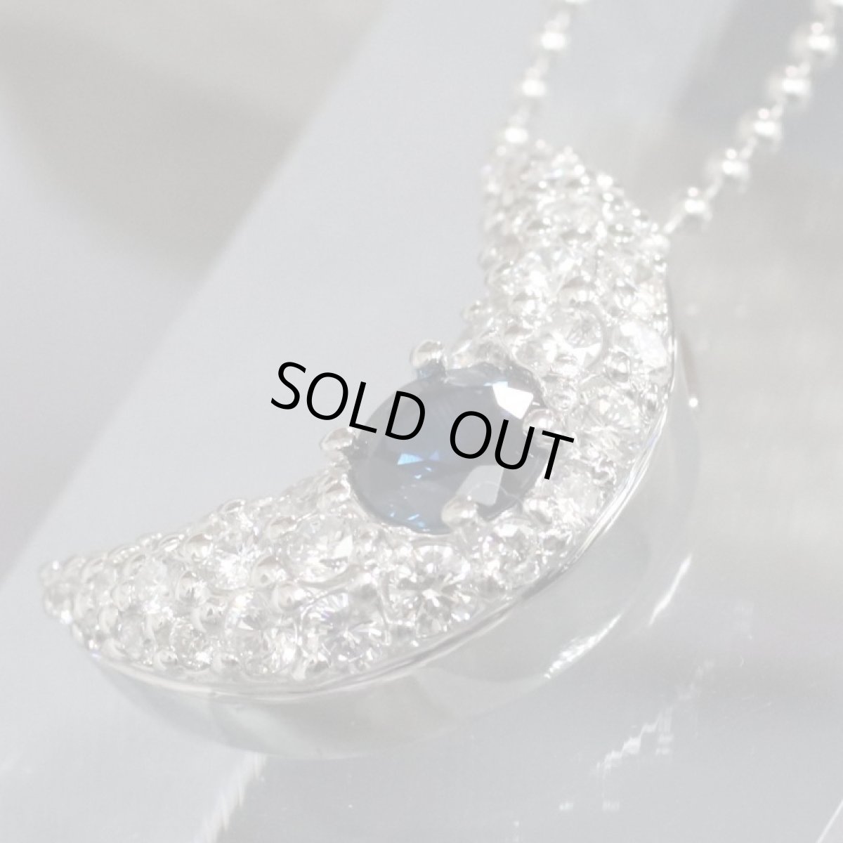 画像3: Pt900/Pt850 サファイアダイヤモンドペンダント S0.557 D0.74 8.5g 月 ソーティング (3)