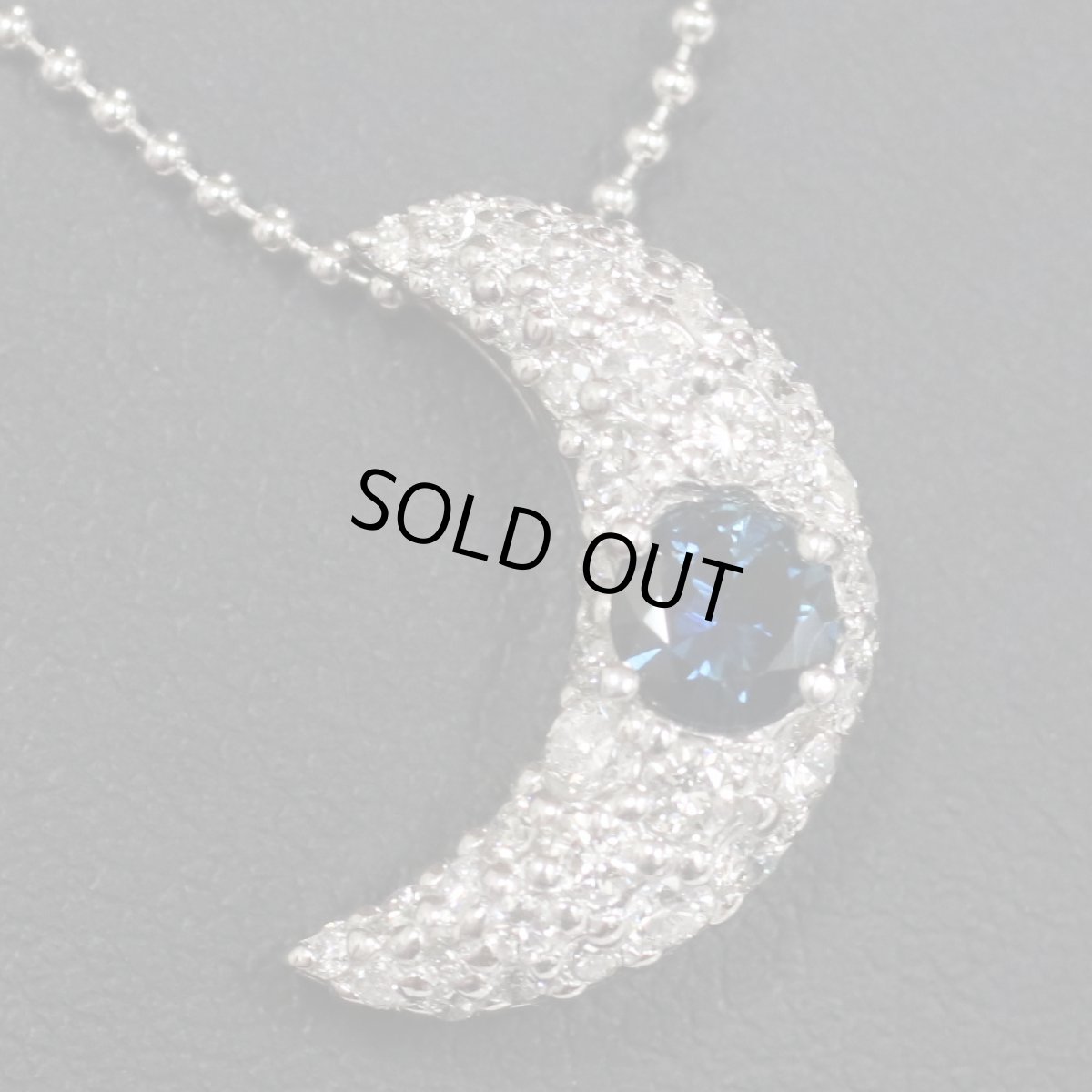 画像5: Pt900/Pt850 サファイアダイヤモンドペンダント S0.557 D0.74 8.5g 月 ソーティング (5)