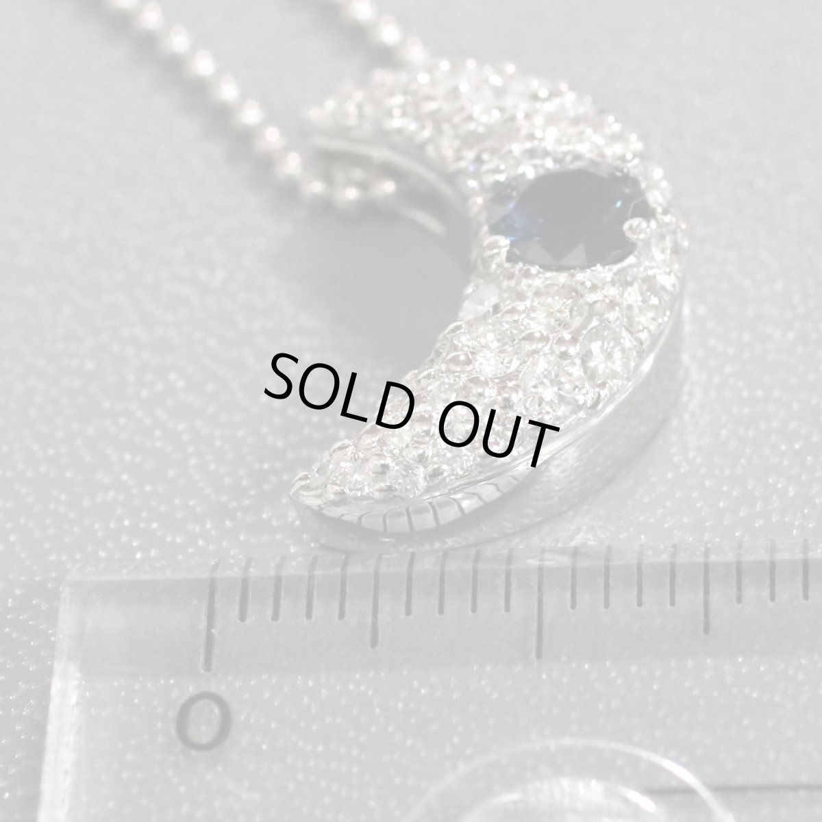 画像8: Pt900/Pt850 サファイアダイヤモンドペンダント S0.557 D0.74 8.5g 月 ソーティング (8)