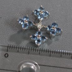 画像7: K18WGアクアマリンダイヤモンドペンダントトップ 2.6g 花 ソーティング付き (7)