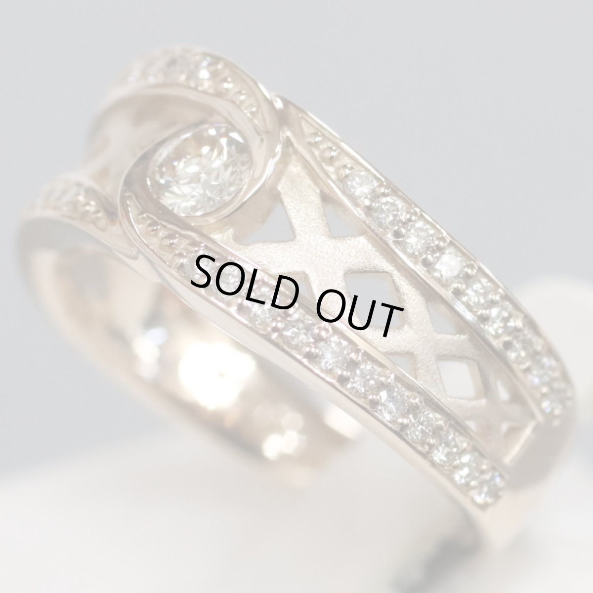 画像3: K18PGダイヤモンドリング D0.13 D0.22 4.2g #9 艶消し (3)