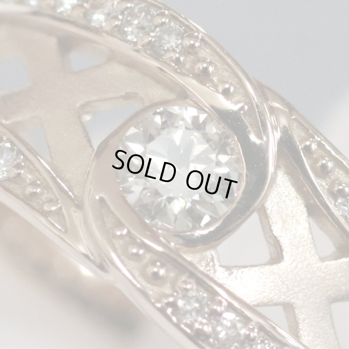 画像4: K18PGダイヤモンドリング D0.13 D0.22 4.2g #9 艶消し (4)