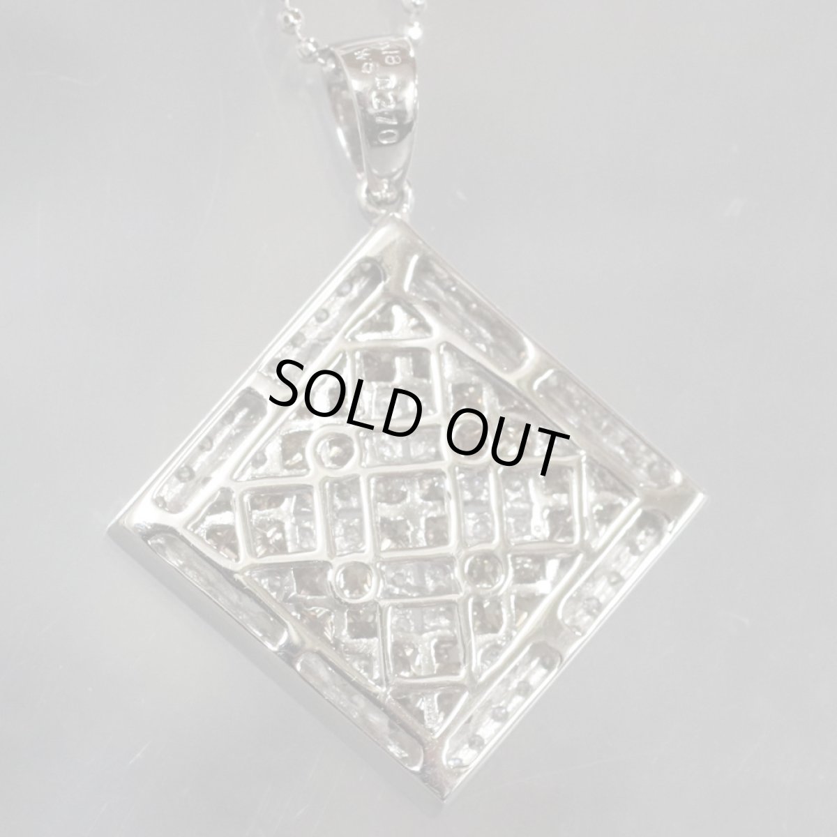 画像4: K18WGダイヤモンドペンダント D2.10 9.6g (4)