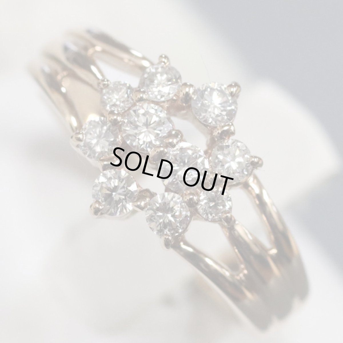 画像4: K18ダイヤモンドリング D0.50 4.7g #12 フラワーモチーフ ピンクゴールド (4)