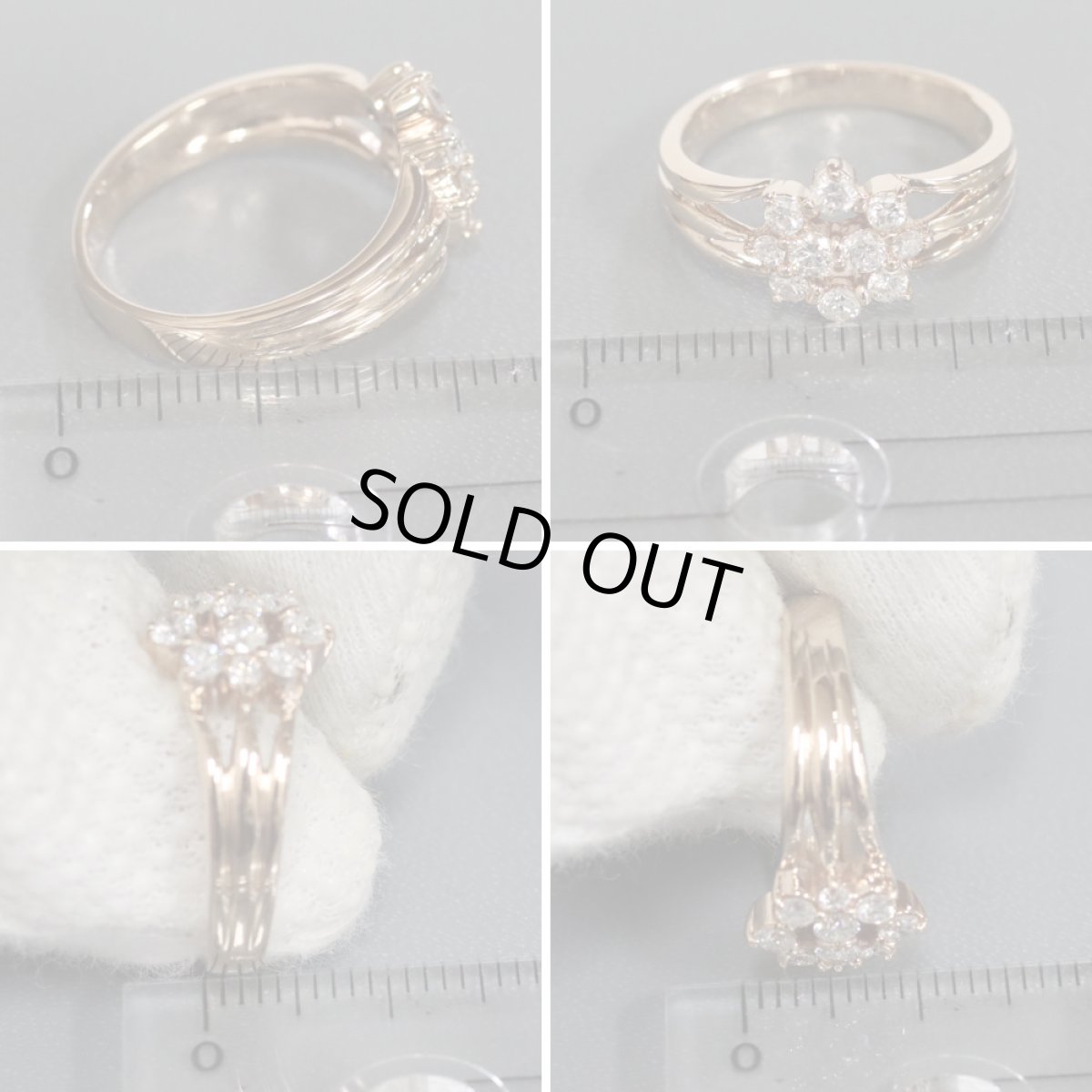 画像9: K18ダイヤモンドリング D0.50 4.7g #12 フラワーモチーフ ピンクゴールド (9)