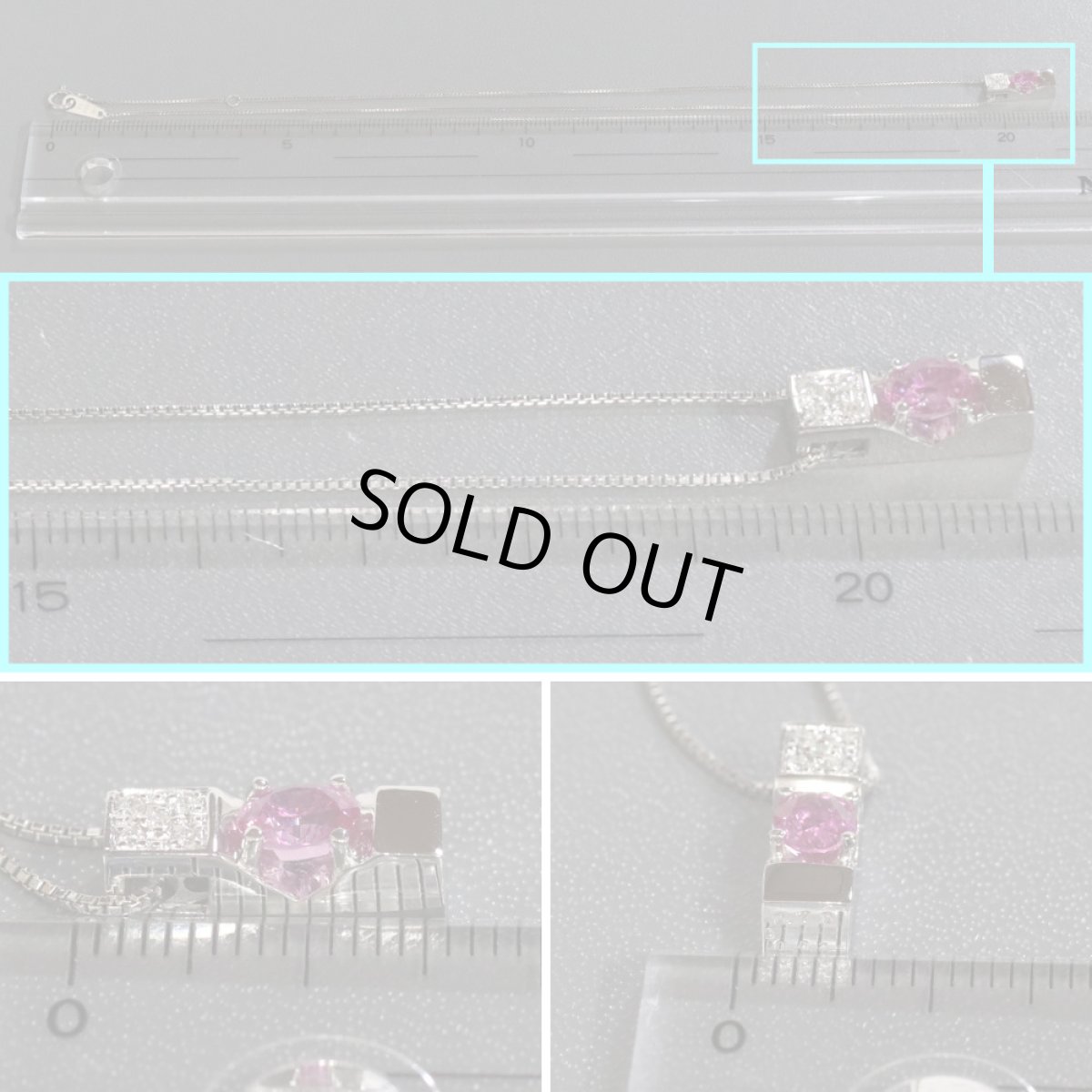 画像10: Pt850ピンクサファイアペンダント PS0.70 D0.03 6.0g 40cm (10)