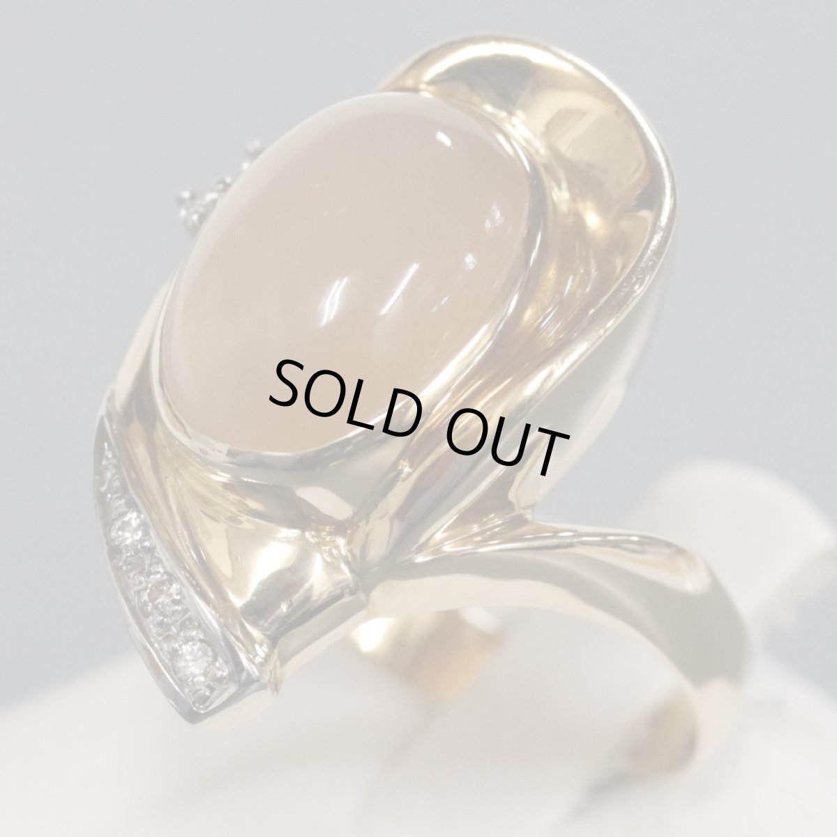 画像2: K18/Pt900ムーンストーンリング 7.34 0.07 8.8g #16.5 (2)