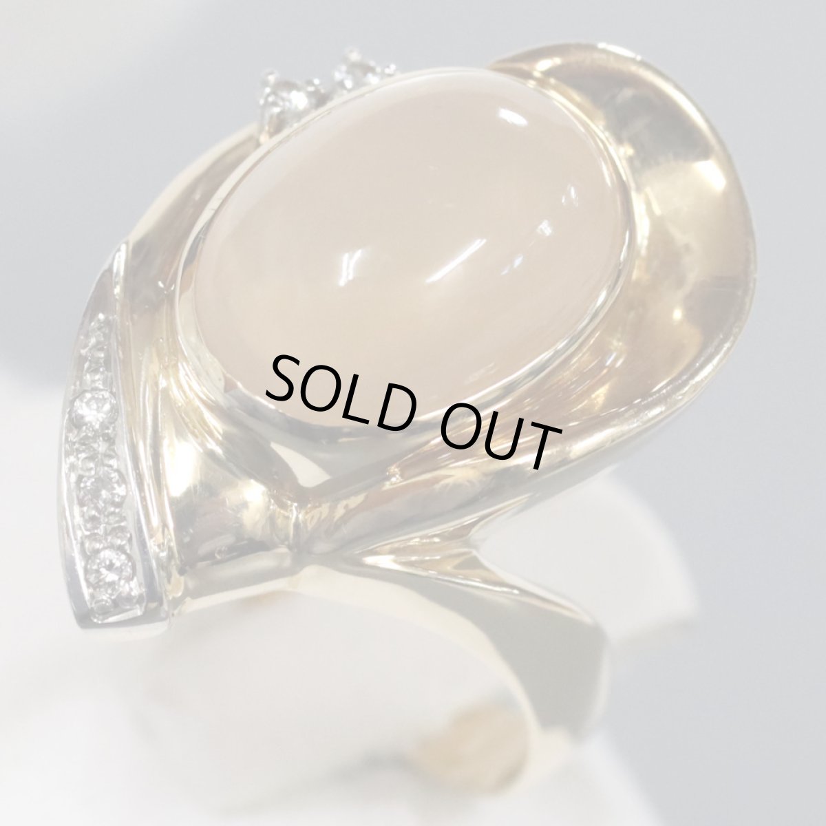 画像3: K18/Pt900ムーンストーンリング 7.34 0.07 8.8g #16.5 (3)