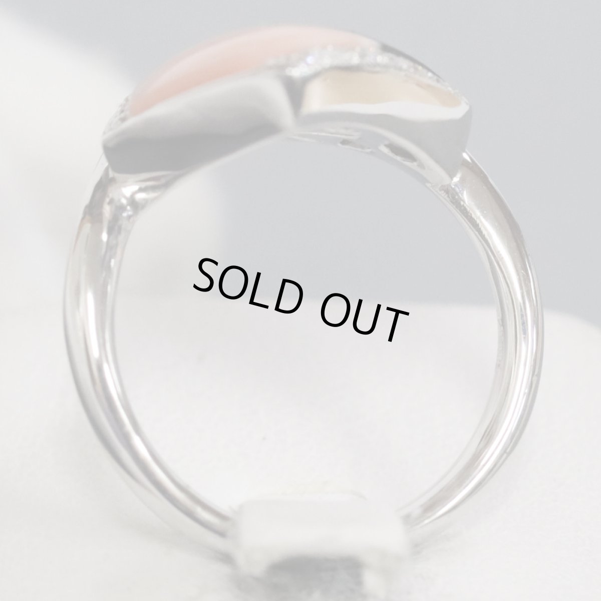 画像6: K18WGシェルオニキスサンゴリング D0.21 7.7g #12 (6)