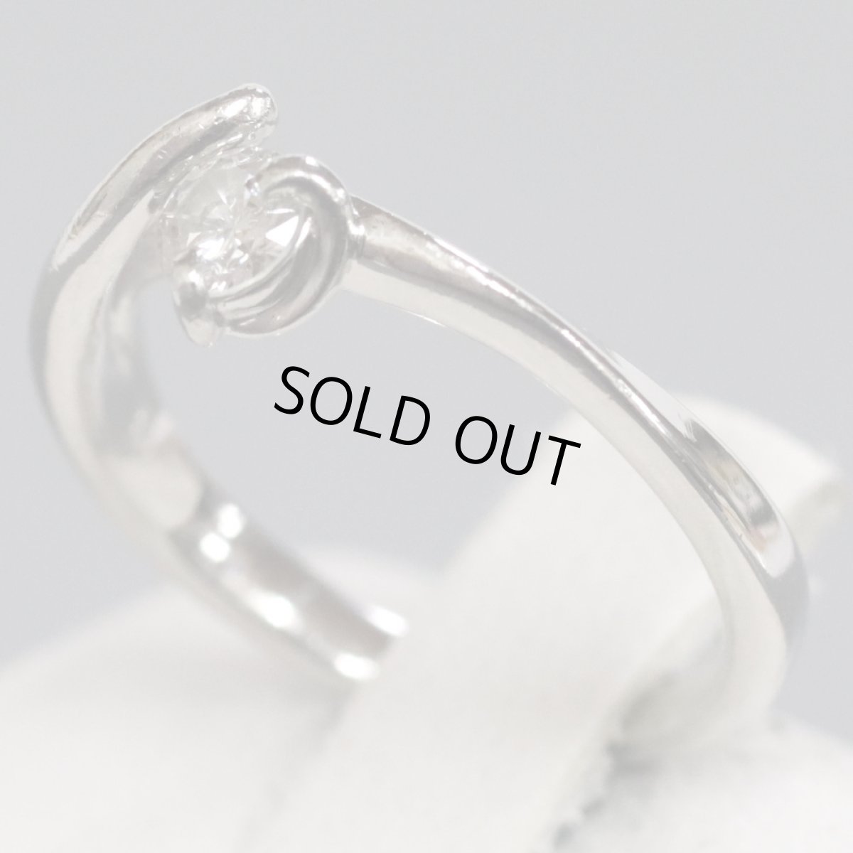 画像2: Pt900ダイヤモンドリング D0.18 3.6g #7 (2)