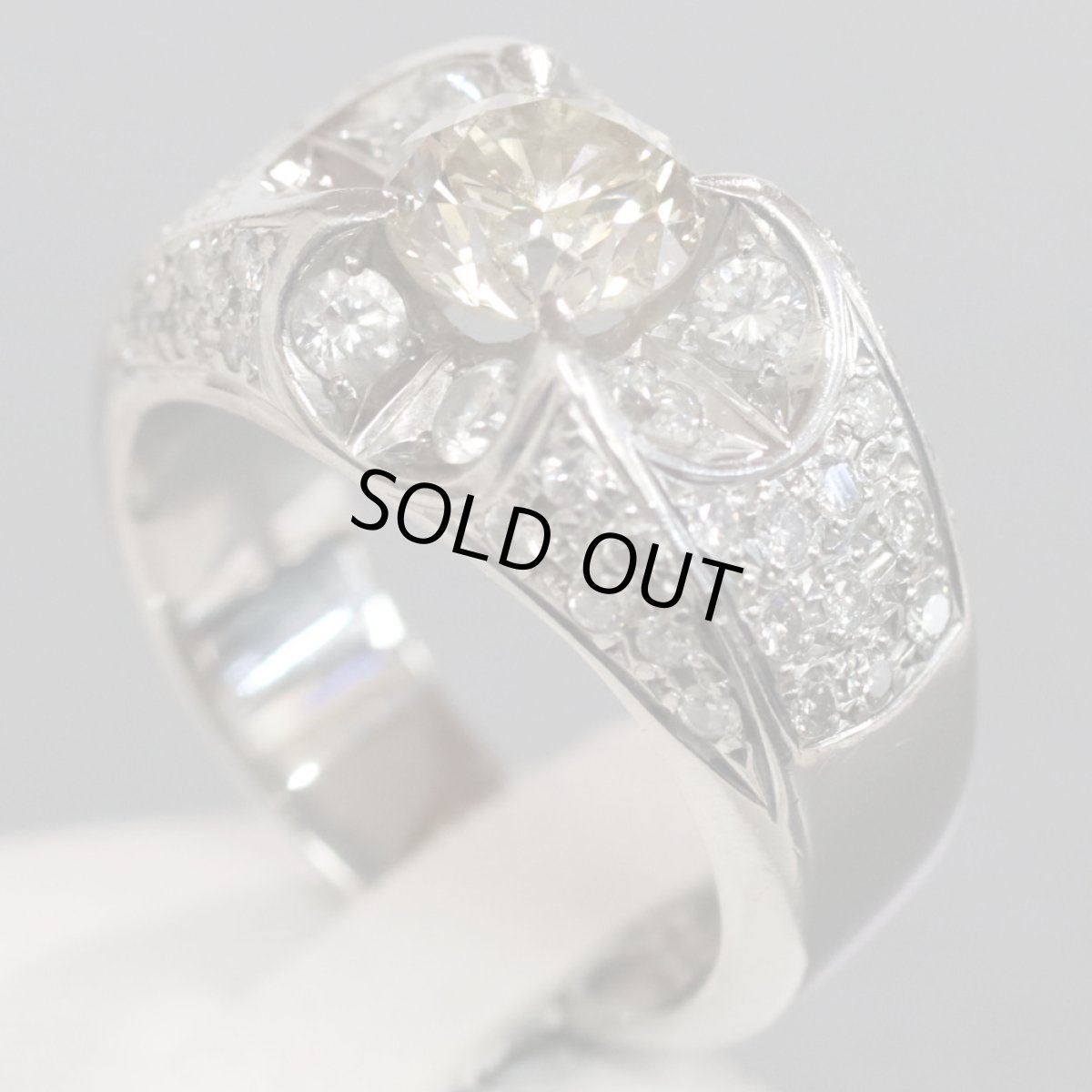 画像2: Pt900ブラウンダイヤモンドリング 1.623 2.02 30.5g #20 (2)