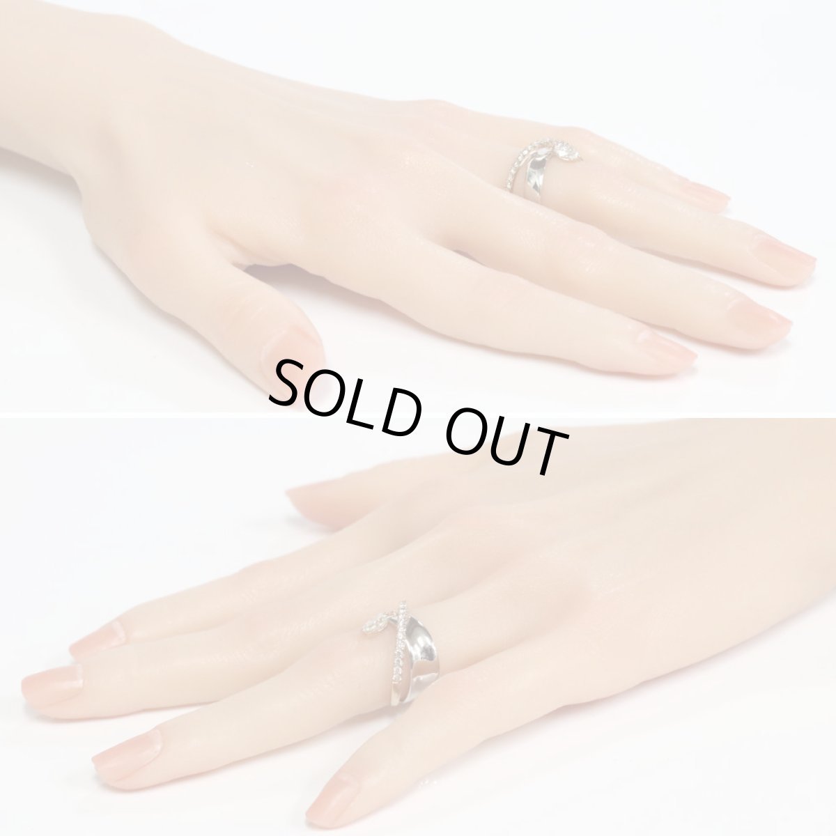 画像10: ハナイユキコ K18WG/PGペアシェイプカットダイヤモンドリング 0.501 0.421 9.2g #13 (10)