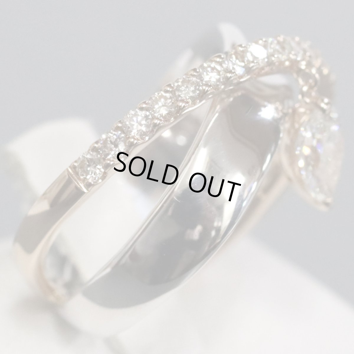 画像3: ハナイユキコ K18WG/PGペアシェイプカットダイヤモンドリング 0.501 0.421 9.2g #13 (3)