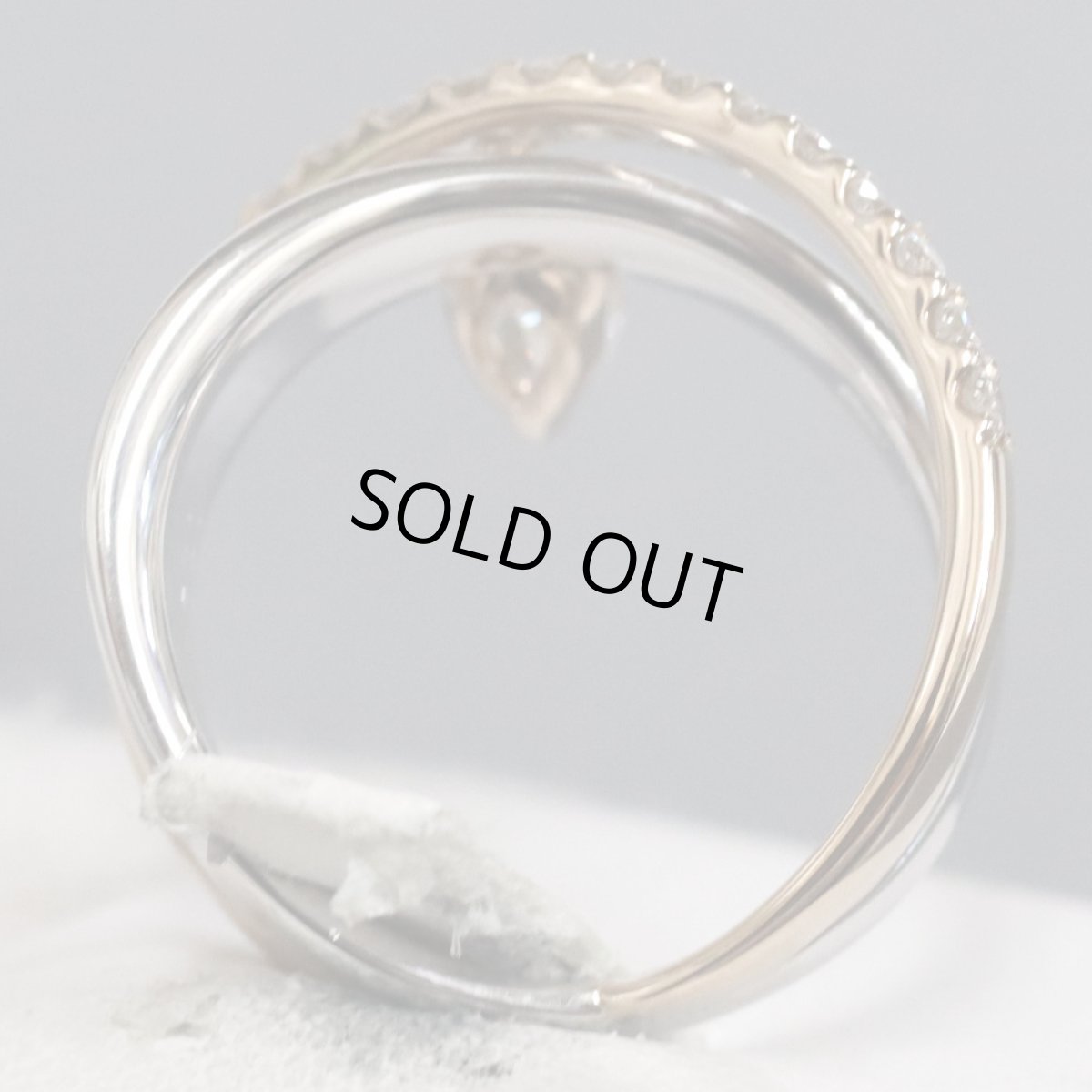 画像4: ハナイユキコ K18WG/PGペアシェイプカットダイヤモンドリング 0.501 0.421 9.2g #13 (4)