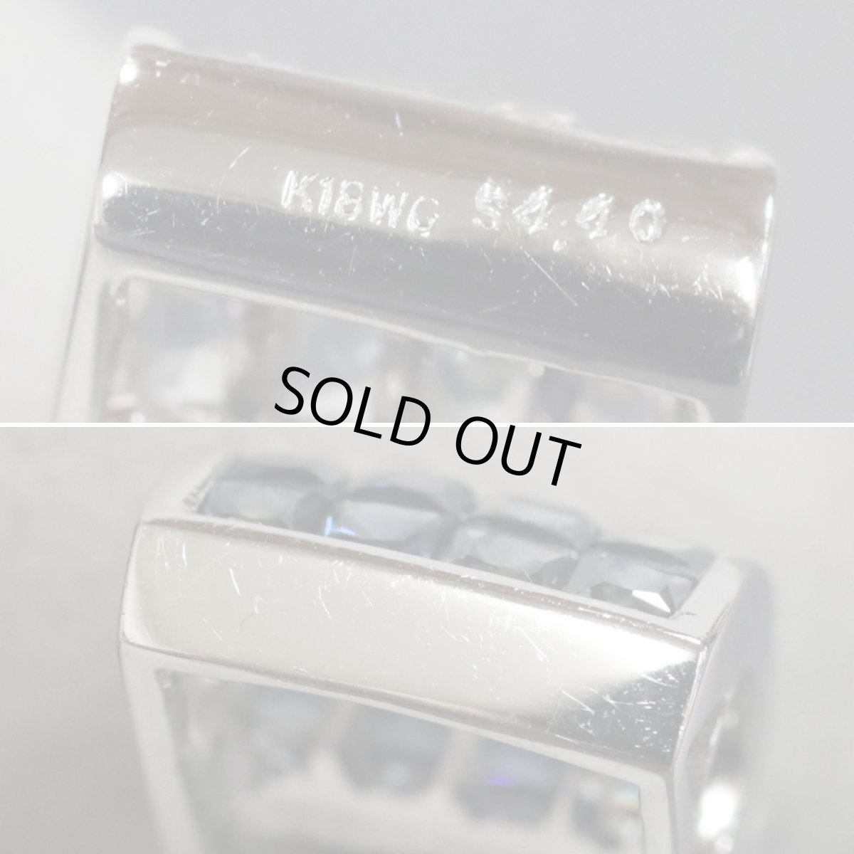 画像6: K18WGグラデーションサファイアペンダント S4.40 7.6g 40cm 鑑別書付き (6)