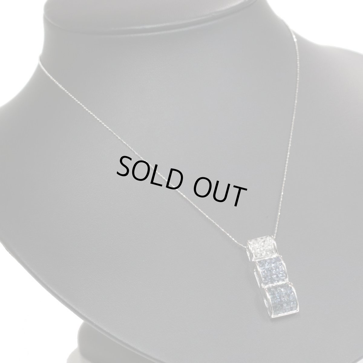 画像8: K18WGグラデーションサファイアペンダント S4.40 7.6g 40cm 鑑別書付き (8)