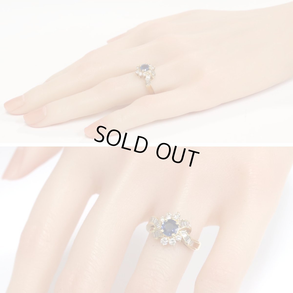 画像10: K18サファイアダイヤモンドリング S1.010 D0.82 5.8g #12.5 (10)