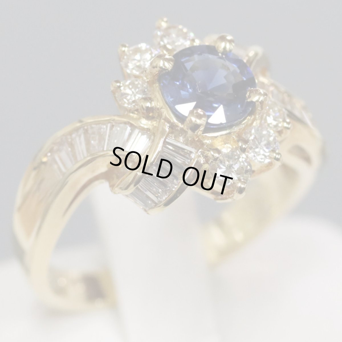 画像2: K18サファイアダイヤモンドリング S1.010 D0.82 5.8g #12.5 (2)