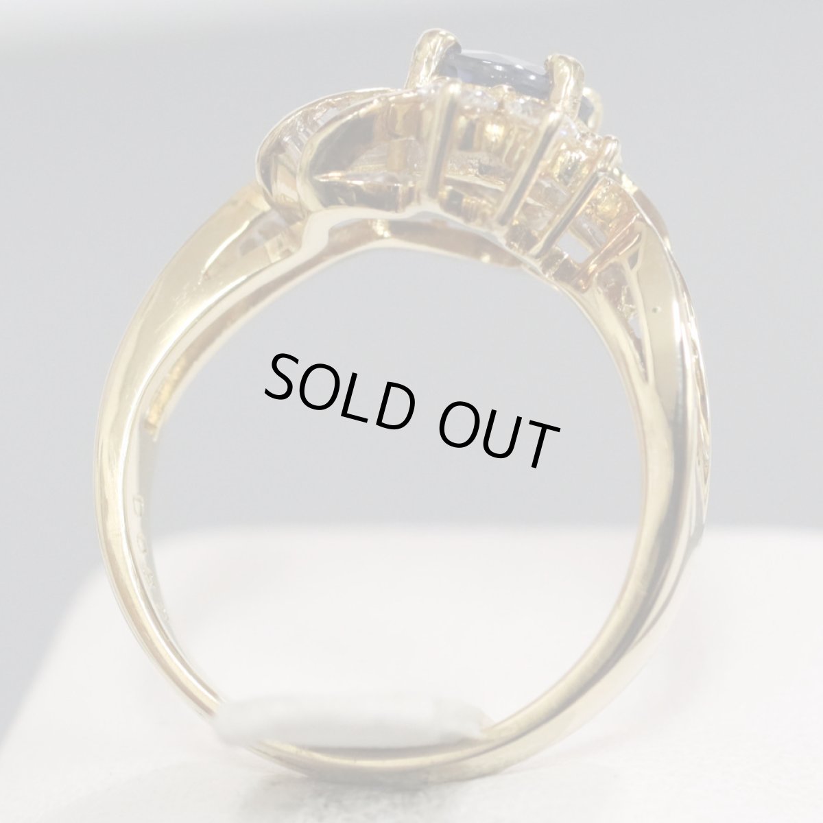 画像5: K18サファイアダイヤモンドリング S1.010 D0.82 5.8g #12.5 (5)